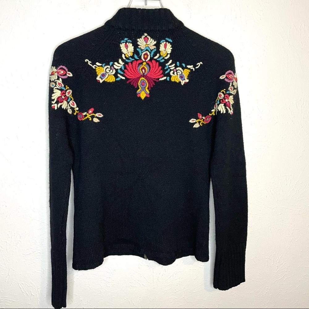 Anthropologie Sleeping on Snow lambs Wool Zip Cardigan - Picture 7 of 10